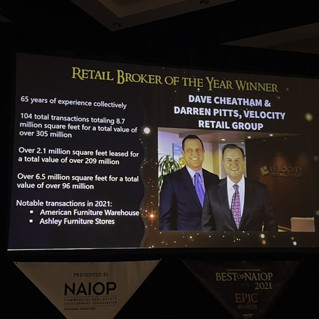 Velocity Retail's Dave Cheatham & Darren Pitts Win NAIOP’s 2021 Retail Broker Team of the Year 3