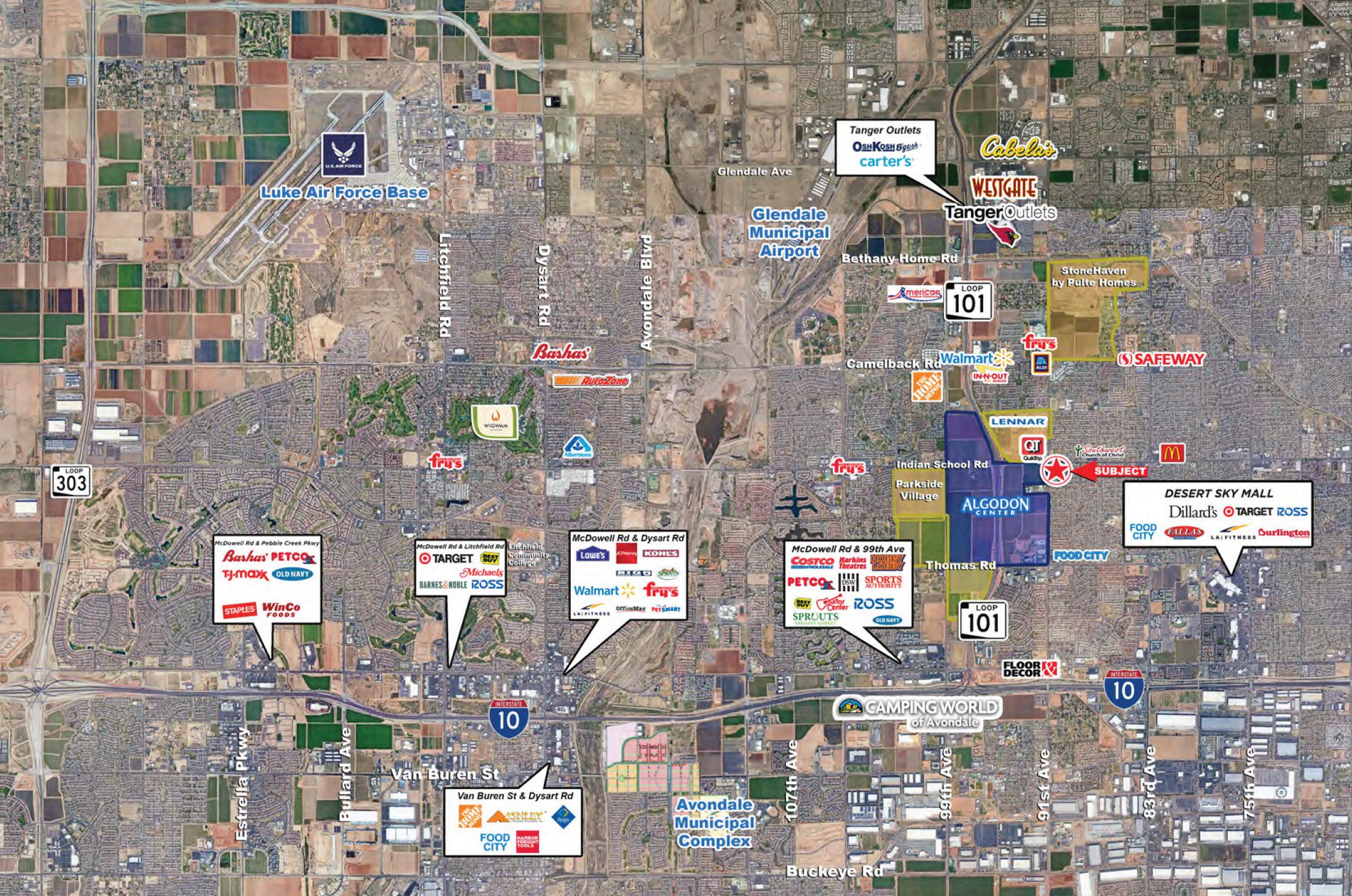 Indian School & 91st Ave Far Aerial