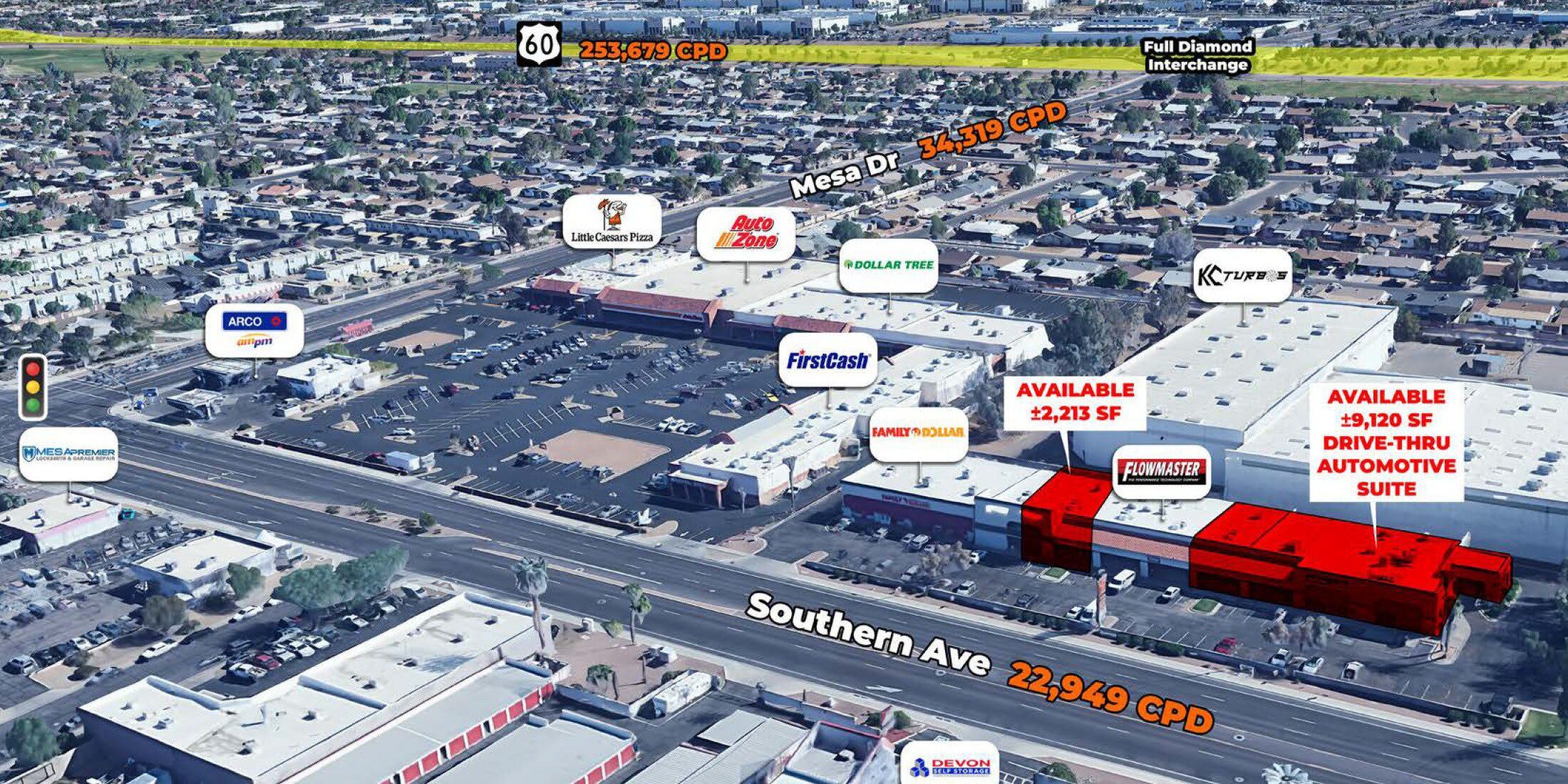 Southern Ave and Mesa Dr