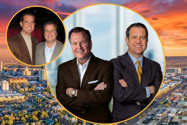 Dave Cheatham and Darren Pitts of Velocity Retail Group celebrating 30 years of partnership in Arizona retail real estate.
